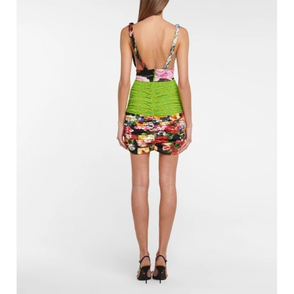 NWT. RUNWAY! $2545 DOLCE & GABBANA Patchwork Fitted Mini Dress IT46 - Picture 5 of 16